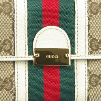 Gucci Wallet 150674 Apricot Canvas Small Wallet