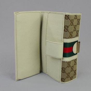 Gucci Wallet 150674 Apricot Canvas Small Wallet