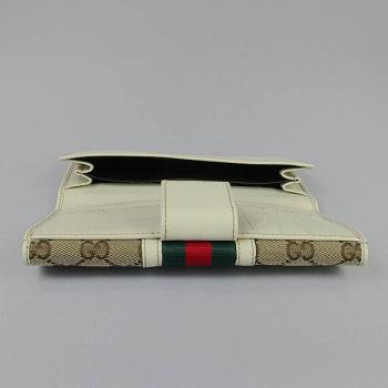 Gucci Wallet 150674 Apricot Canvas Small Wallet