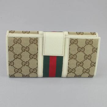 Gucci Wallet 150674 Apricot Canvas Small Wallet