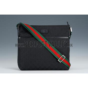 Gucci Web Band Black Canvas Messenger Bag 18926923