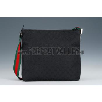 Gucci Web Band Black Canvas Messenger Bag 18926923