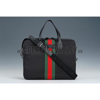 Gucci Techno Signature Web Canvas Black Briefcase 18926940