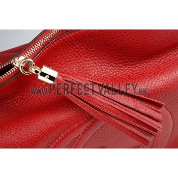 Gucci Soho Leather Hobo Red