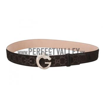 Guccissima Brown Leather Belt with Panthere Buckle Replica