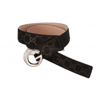 Guccissima Brown Leather Belt with Panthere Buckle Replica