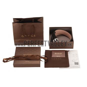 Guccissima Brown Leather Belt with Panthere Buckle Replica