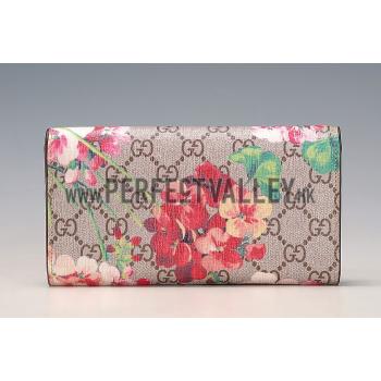 Gucci Brown Blooms Supreme Canvas Wallet