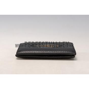 Gucci Bi-Fold Wallet With Gold Gucci Logo Black Replica