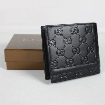 Gucci Wallet 233100 Black Cow Leather Small Bag Replica