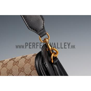 Gucci Lady Web GG Canvas And Black Leather Medium Bag  18926781