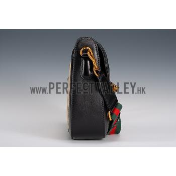 Gucci Lady Web GG Canvas And Black Leather Medium Bag  18926781