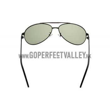 Gucci Aviator Wrap Black Frame Green Lens Sunglasses 308210