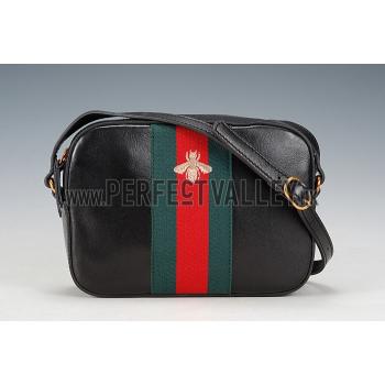 Cheap Gucci Bee Detail Black Leather Bag