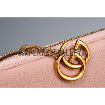 Gucci Marmont Leather Wallet Peach