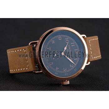 Hamilton Navy Pioneer Small Second Black Dial Rose Gold Case Light Brown Leather Strap