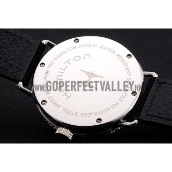 Hamilton Navy Pioneer Small Second White Dial Stainless Steel Case Black Leather Strap