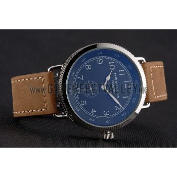 Hamilton Navy Pioneer Small Second Black Dial Stainless Steel Case Light Brown Leather Strap