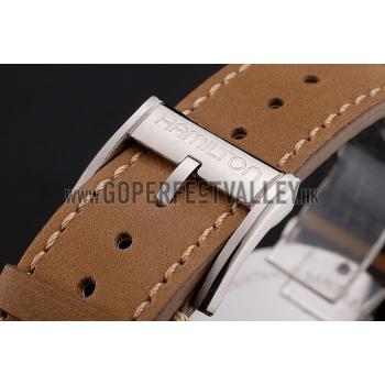 Hamilton Navy Pioneer Small Second Black Dial Stainless Steel Case Light Brown Leather Strap