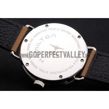 Hamilton Navy Pioneer Small Second Black Dial Stainless Steel Case Light Brown Leather Strap