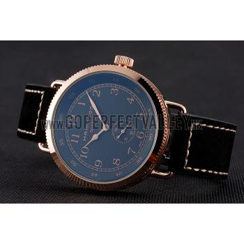 Hamilton Navy Pioneer Small Second Black Dial Rose Gold Case Black Leather Strap