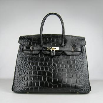 Hermes Birkin 6089 Ladies Crocodile Black Handbag