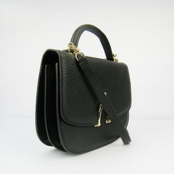 Hermes Stirrup bag 8088 2way Cow Leather Black Replica