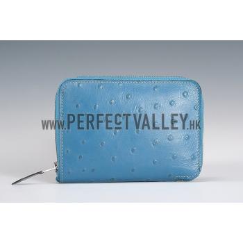 Hermes Azap Small Wallet Blue Leather 18926953