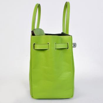 Hermes Original leather HB35 Ladies Cow Leather Green Handbag