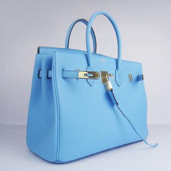 Hermes Original leather 6089 Ladies Handbag Blue