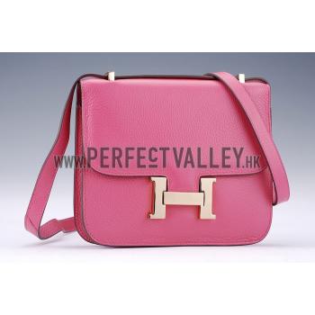 Replica Hermes Constance Pink with Golden Buckle