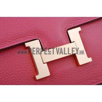 Replica Hermes Constance Pink with Golden Buckle