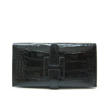 Hermes Wallet H1115 Ladies Wallet Black