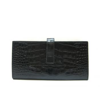 Hermes Wallet H1115 Ladies Wallet Black