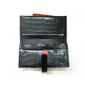 Hermes Wallet H1115 Ladies Wallet Black