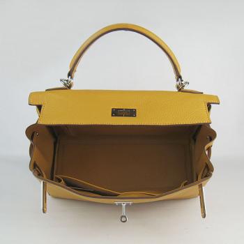 Hermes Kelly 6108 Ladies Cow Leather Yellow