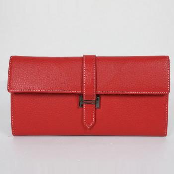 Hermes Wallet H2035 Wallet Lambskin Red