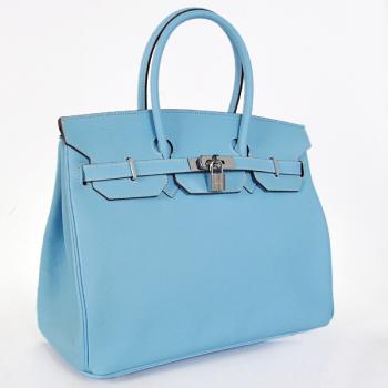 Hermes Original leather HB35 Ladies Handbag Blue