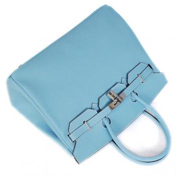 Hermes Original leather HB35 Ladies Handbag Blue