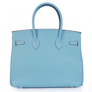 Hermes Original leather HB35 Ladies Handbag Blue