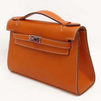 Cheap Hermes Clutches HK22 Briefcase Cow Leather Orange