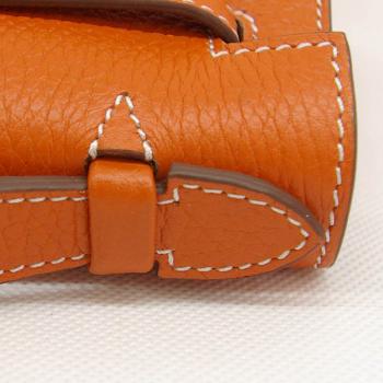 Cheap Hermes Clutches HK22 Briefcase Cow Leather Orange