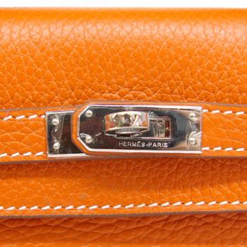 Cheap Hermes Clutches HK22 Briefcase Cow Leather Orange