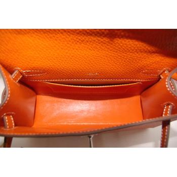 Cheap Hermes Clutches HK22 Briefcase Cow Leather Orange