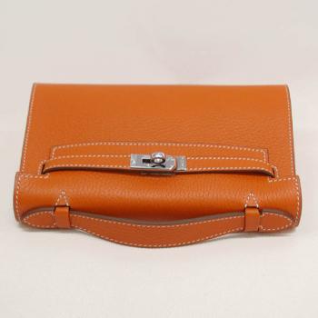 Cheap Hermes Clutches HK22 Briefcase Cow Leather Orange