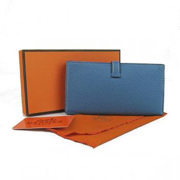 Hermes Wallet H008 Wallet Cow Leather Blue