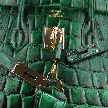 Hermes Birkin 6089 Ladies Green Handbag