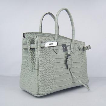 Hermes Birkin 6088 Ladies Handbag Grey -9d Replica