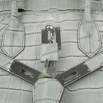 Hermes Birkin 6088 Ladies Handbag Grey -9d Replica