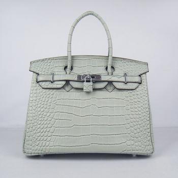 Hermes Birkin 6088 Ladies Handbag Grey -9d Replica